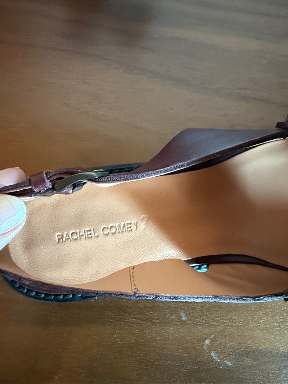 Rachel Comey Burgundy Leather Slingback Loafers with Metal Bit - Picture 2 of 4